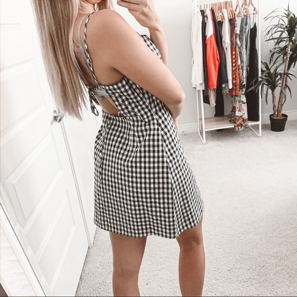 Lulu's Sawyer Black and White Gingham Mini Dress - Picture 4 of 6